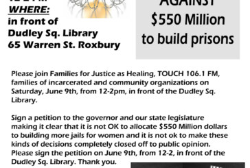 Sign the Petition against $550 mil for prisons Sat. June 9