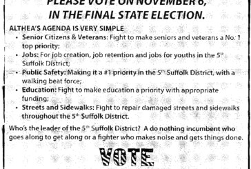 Dorchester Reporter runs negative ad from Althea Garrison