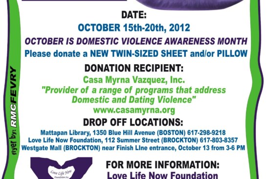3rd Annual Bedding Drive for Domestic Violence Awareness