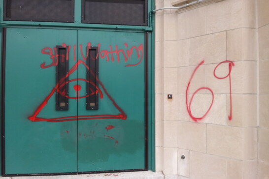 Boston Latin Academy vandalized with strange graffiti