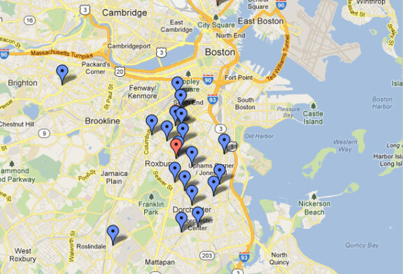 Map of Shootings in Boston Since Boston Marathon Shows Concentration in Roxbury, Dorchester and South End