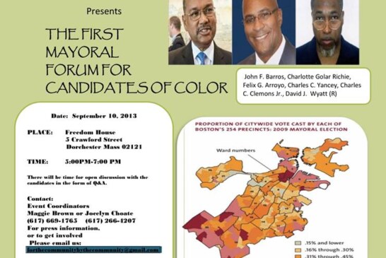 Candidates of Color Mayoral Forum Tue. 9/10