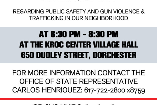 State Rep Convenes Community Meeting on Public Safety, Gun Violence and Trafficking