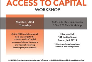 Access To Capital Workshop – March 6