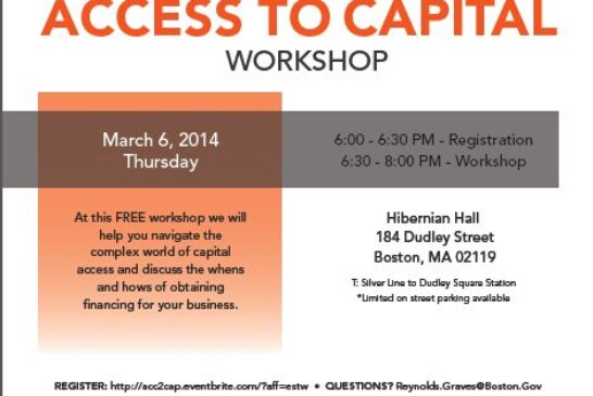 Councillor Jackson hosts Access to Capital Workshop for Local Businesses; Entrepreneurs