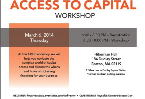 Access To Capital Workshop – March 6