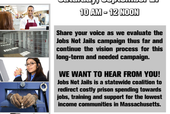 Jobs Not Jails Reconvening Meeting Sat. 9/27