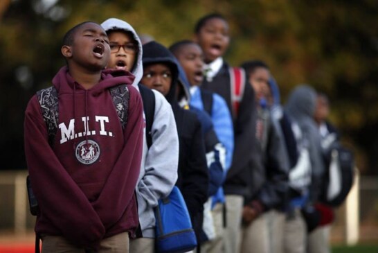 Greet the children /1st day of school – Boston (Roxbury/Dorchester)