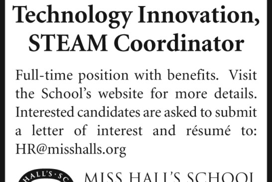 Miss Hall’s School: STEAM Coord. Dir. of Eng. & Tech.