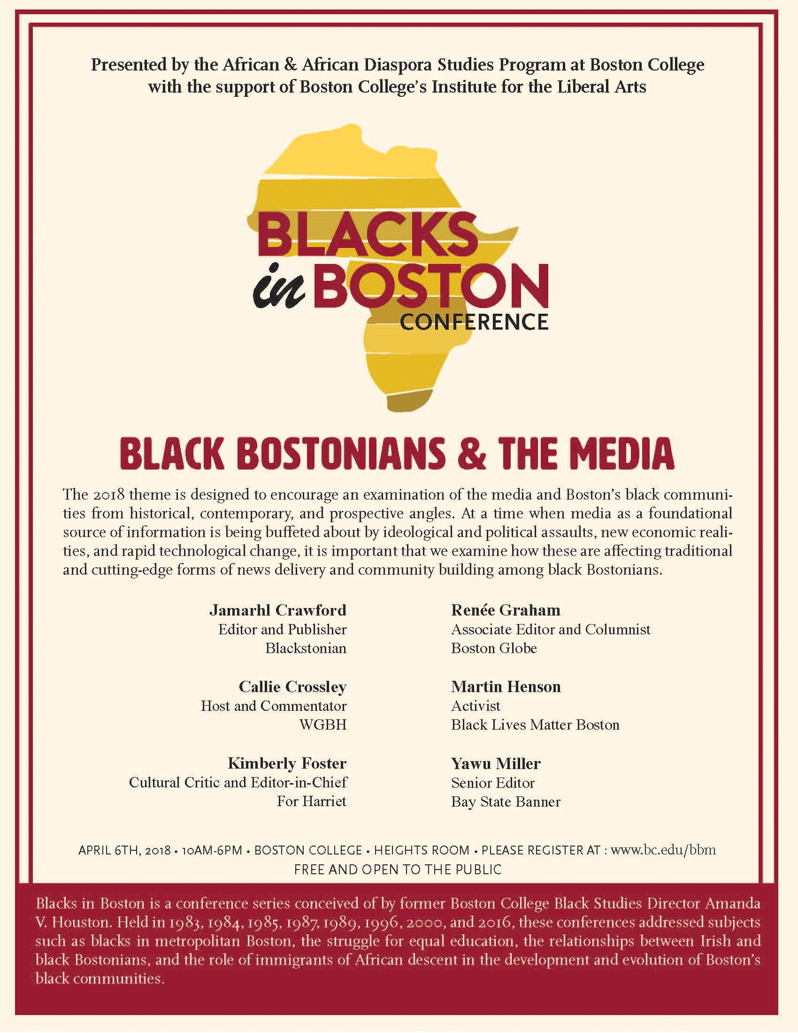 Boston College’s Blacks in Boston Conference – Fri. April 6