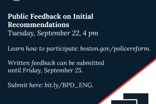 BOSTON POLICE TASK FORCE COMMUNITY LISTENING SESSION September 22, 2020
