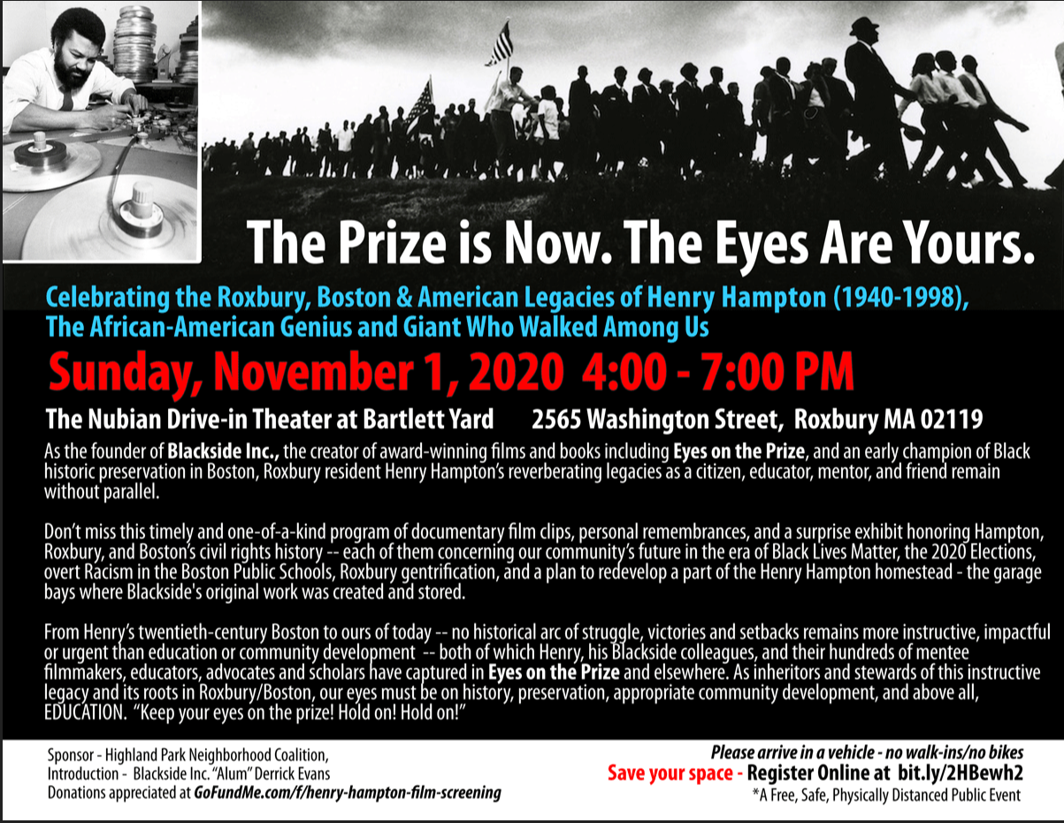 Celebrating the Legacy of Henry Hampton (1940-1998) Nov. 1st 4PM